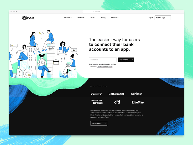 image of Plaid homepage