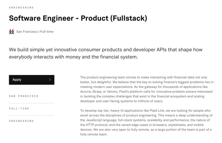 image of Plaid homepage